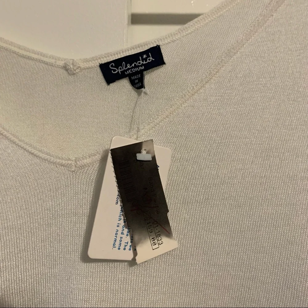 Splendid M dip dye dolman sleeve sweater cashmere blend White & Mediterranean - Picture 13 of 15